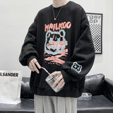 Men Hoodie Autumn Sweater Men's Hong Kong Style Loose Graffiti All-Matching