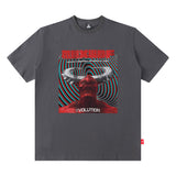 Men T Shirt Loose T-shirt Men's European and American Street Hip Hop Printed Short Sleeve