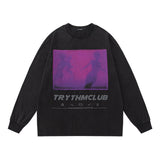 Men Long Sleeve Shirt Long Sleeve T-shirt Retro Loose Long Sleeve Men and Women