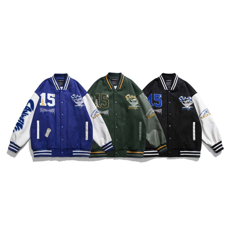 Unisex Jacket Autumn Embroidery Baseball Uniform Jacket Women's Clothing