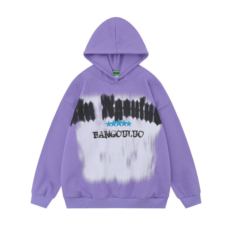 Men Hoodie Graffiti Printing Hooded Sweater Long Sleeve Loose Hoodie
