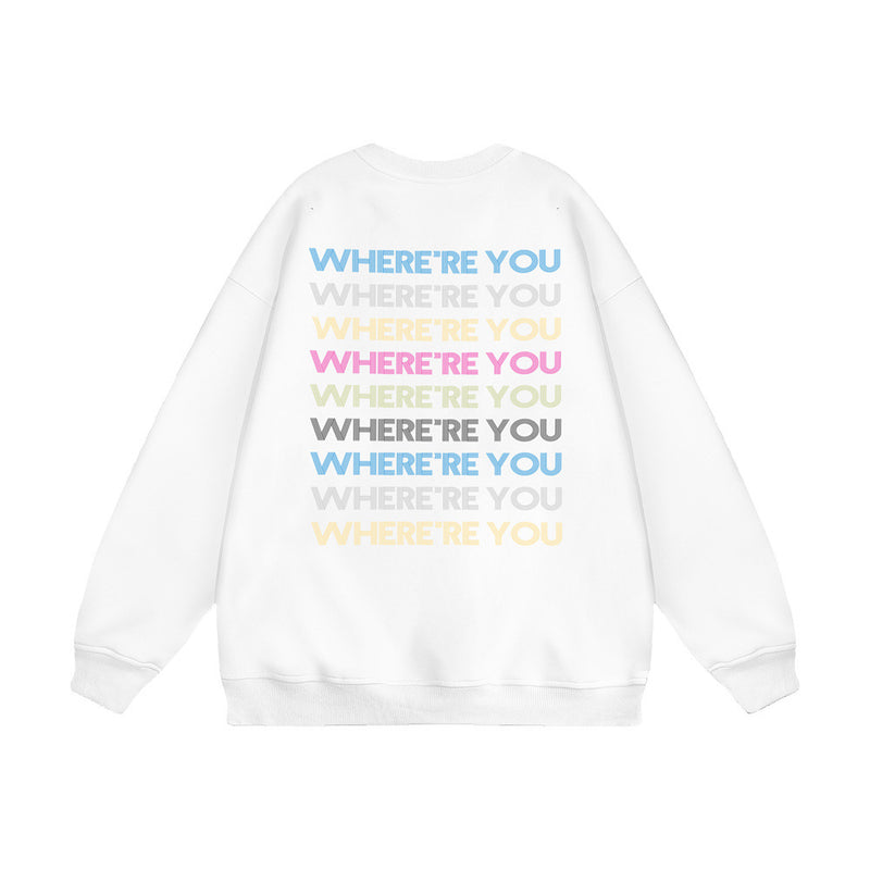 Men Hoodie round Neck Sweater Autumn Loose Casual Long Sleeves Pullover Sweater Sweater