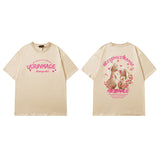 Men T Shirt Letter Print Short-Sleeve T-shirt Loose Men and Women Casual