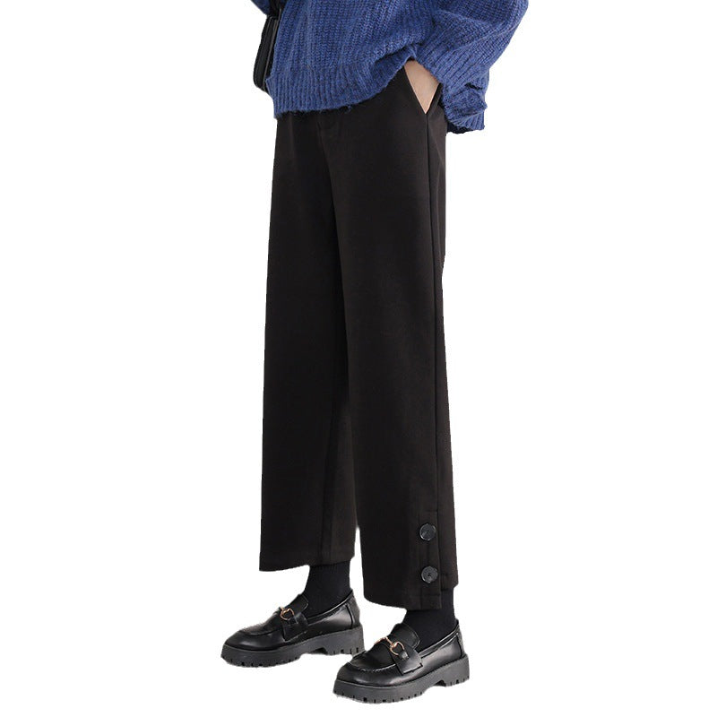 Palazzo Pants Autumn and Winter Brown Woolen Casual Wide-Leg Pants for Women