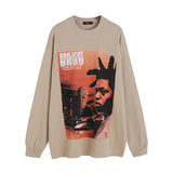 Men Long Sleeve Shirt Printed Long Sleeve Bottoming T-shirt Men and Women Hiphop Idle Style