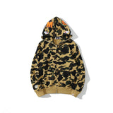Bathing Ape Hoodie Autumn and Winter Shark Head Terry Sweater Men's and Women's Casual Camouflage Thin Sweater Baggy Coat