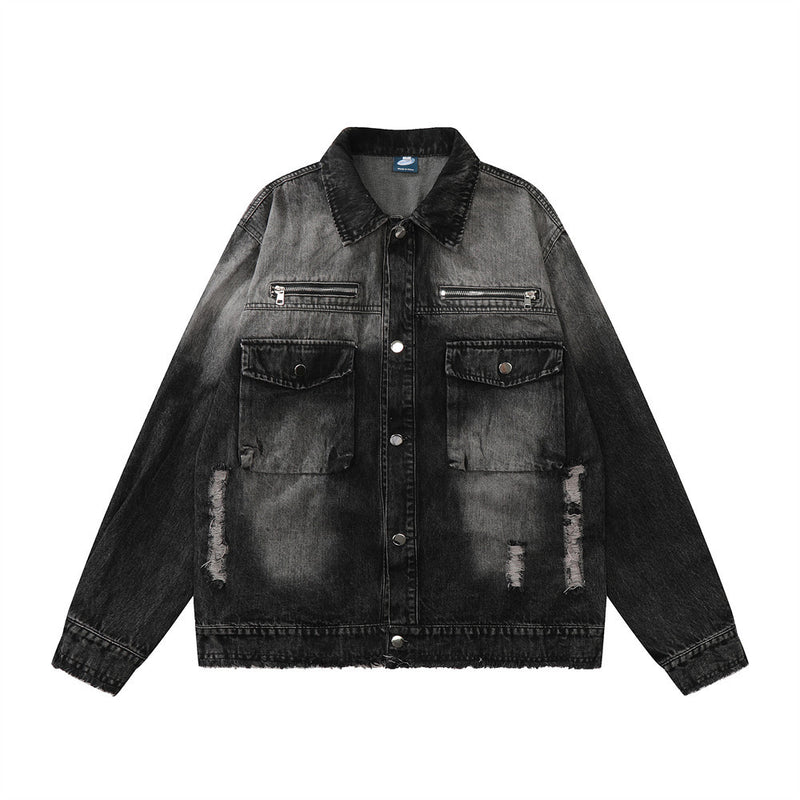 Men Denim Jacket Washed Do the Old Cowboy Coat Men's Jacket