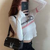 Women Long Sleeve Shirt O-neck Short Top Women's Bottoming Shirt T-shirt