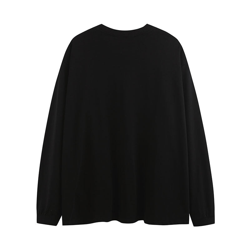 Men Long Sleeve Shirt Graffiti Long Sleeve Bottoming T-shirt Men and Women Idle Style Loose Top