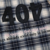 Men Long Sleeved T Shirt Plaid Shirt Digital Printing Letter Long Sleeve Top Loose Casual Shirt