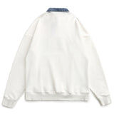 Men Fleece Lined Hoodie Multicolor Hoodie Men's Ins Loose Letter Embroidery Polo Top