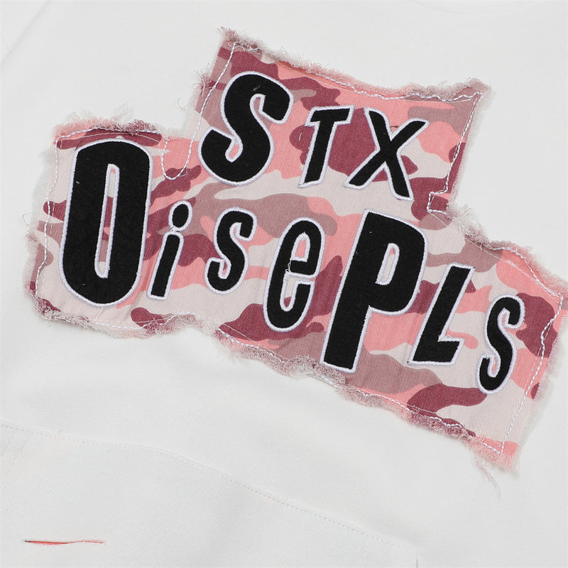 Men Hoodie Paste Cloth Embroidery Letter Hooded Sweater