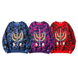 Bathing Ape Sweatshirts Spring and Autumn Shark Head Camouflage Pullover Sweater Thin Men and Women