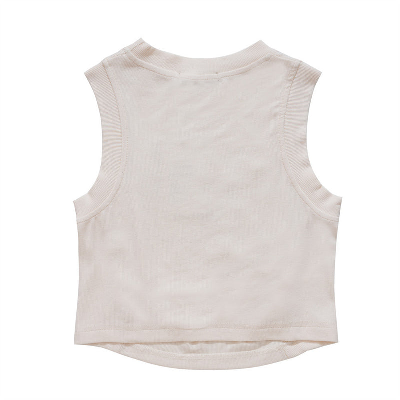 Women's Vest with Letters Summer Casual O-neck Short Sleeveless