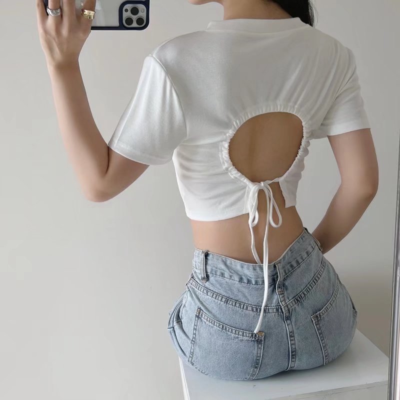 Women T-Shirt Short-Sleeved T-shirt Short Summer Top