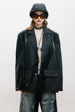 Unisex Jacket Fall Black Panel Suit Women's Clothing
