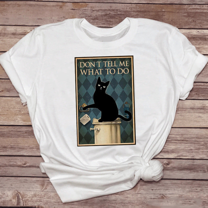 Printed Crew Neck Top Short Sleeve T-Shirt Women's