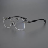 CHH Chrome Hearts Glasses Versatile Vintage Perforated Frameless Toad Mirror Myopia Glasses Frame