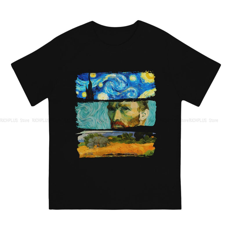Van Gogh Art Newest TShirt for Men Art and Culture Round