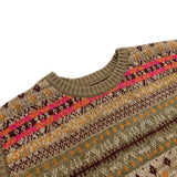 Kapital T Shirt Hitian Hehong Bone Skeleton Ethnic Retro Flower Stripe Knitted round Neck Vest
