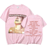 Vintage Rock Band Radiohead T Shirt Men Cotton T-shirts Hip