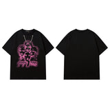Men T Shirt Vintage Printed Short Sleeve Men's and Women's Loose Distressed T-shirt
