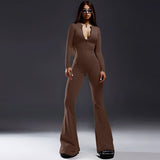 Women Jumpsuit Fashion Tight Zipper Sports Yoga Jumpsuit