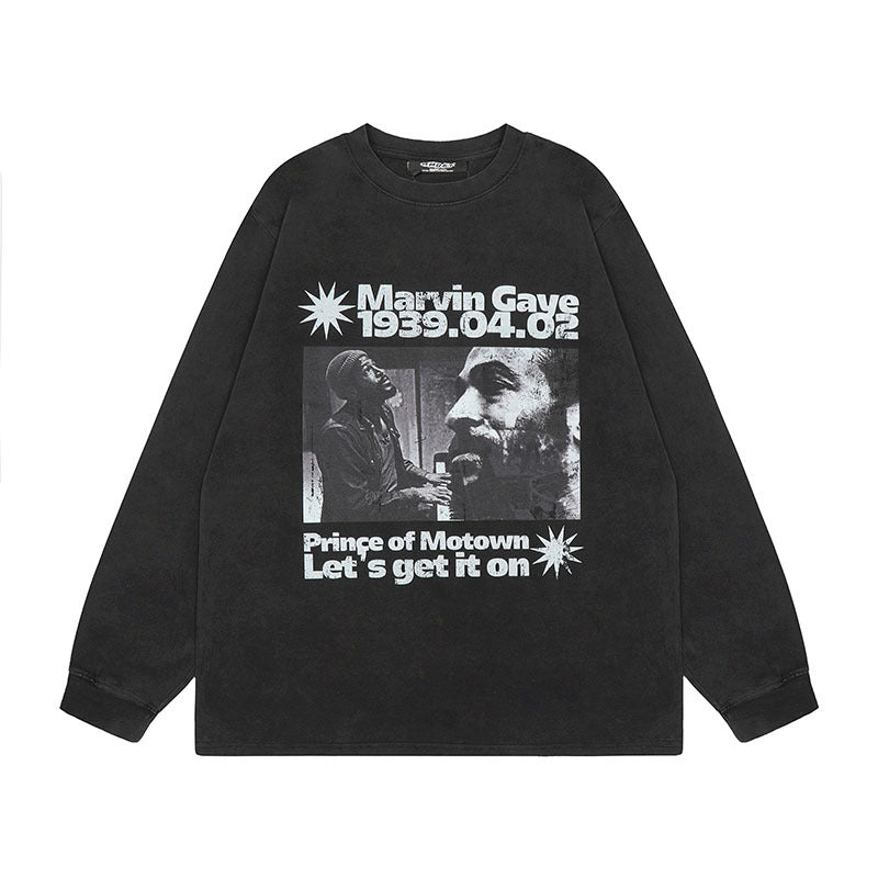Men Long Sleeve Shirt Long Sleeve Couple T-shirt Men and Women Hiphop Hip Hop Loose All-Match