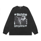 Men Long Sleeve Shirt Long Sleeve Couple T-shirt Men and Women Hiphop Hip Hop Loose All-Match