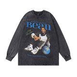 Men Long Sleeve Shirt Hip Hop Retro Vintage Long Sleeve T-shirt Men and Women All-Match Casual Bottoming Top