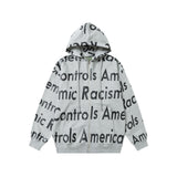 Denim Tears Hoodie Alphabet Cardigan Hooded Sweater