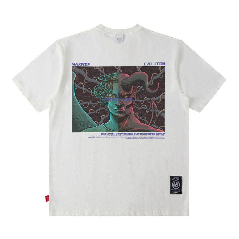 Men T Shirt Men's Short-Sleeved T-shirt American Style Hip Hop Loose