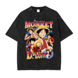 Nami T-shirts Oversized Streetwear Vintage Washed Anime