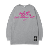 Men Long Sleeve Shirt Vintage Sweater Men's and Women's Letter Long Sleeve T-shirt Loose round Neck
