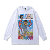 Men Long Sleeve Shirt Fashion Brand Men's Spring and Autumn Wear Retro Cartoon Anime Long Sleeve T-shirt Men and Women
