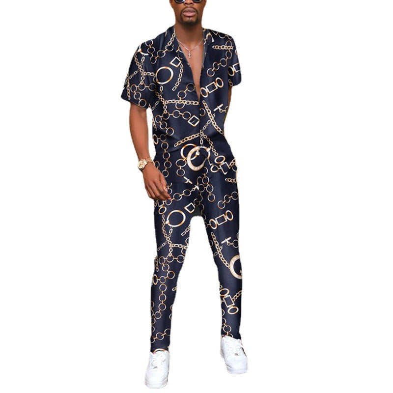 Men Co-Ords Shirt Casual Suit Men's Trousers