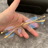 CHH Chrome Hearts Glasses Frame Perforated Business Frameless
