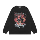Men Long Sleeve Shirt Washed Old Long Sleeve Bottoming T-shirt for Men and Women