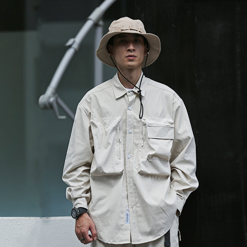 Men's Long Sleeve T Shirt Men's Ins Casual Loose Design Shirt Thin Coat