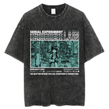 Japanese Anime Serial Experiments Lain Vintage Washed T Shirt