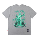 Men T Shirt Couple Summer Short Sleeve Loose Retro Angel Print T-shirt