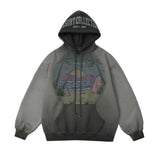 Men Hoodie Sweater Men's Autumn and Winter Oil Painting Printing Loose Hooded