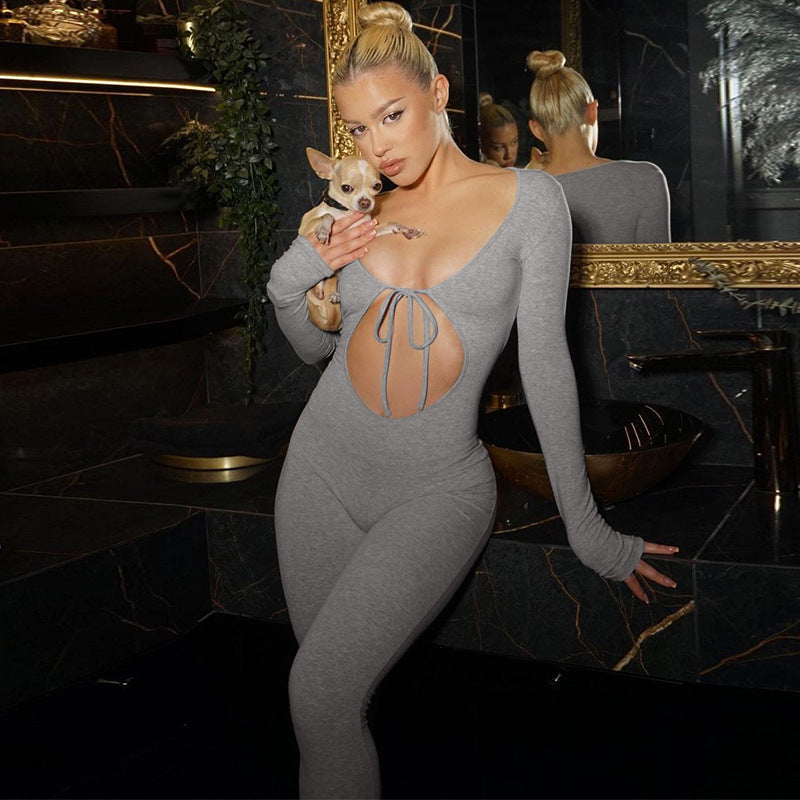 Women Jumpsuit Women's Autumn Fashionable Fitted Long Sleeve Jumpsuit