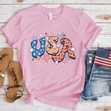 Women's Independence Day T Shirt round Neck Short Sleeve T-shirt Women's Top