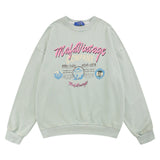 Men Hoodie Sweater Men's Loose Leisure Sports Letter Printing Worn Looking Washed-out