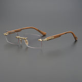 CHH Chrome Hearts Glasses Frameless Business Niche Square Glasses Frame Punching