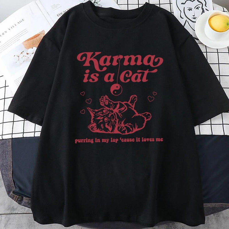 Karma Is A Cat 2024 Taylor Midnights Album Tshirt Short