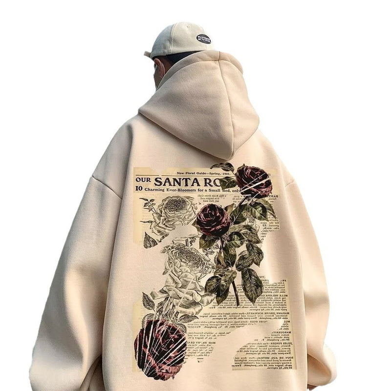 Men Hoodie Retro Hooded Sweater Men's Spring and Autumn High Street