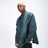 Men Long Sleeved T Shirt Long Sleeve Shirt Thin Coat Men's Casual round Hem Slit Shirt Fashion