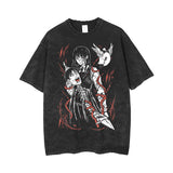 Anime Chainsaw Man Acid Tshirt Retro Vintage Washed